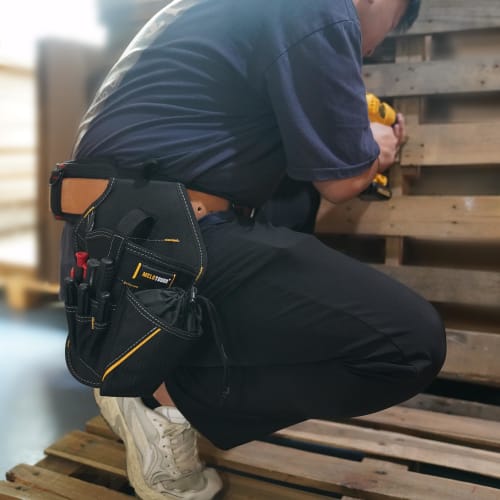 MELOTOUGH Drill Holster with Impact Driver and Bit Pouch - Heavy-Duty Cordless Belt Tool (Right-Handed)