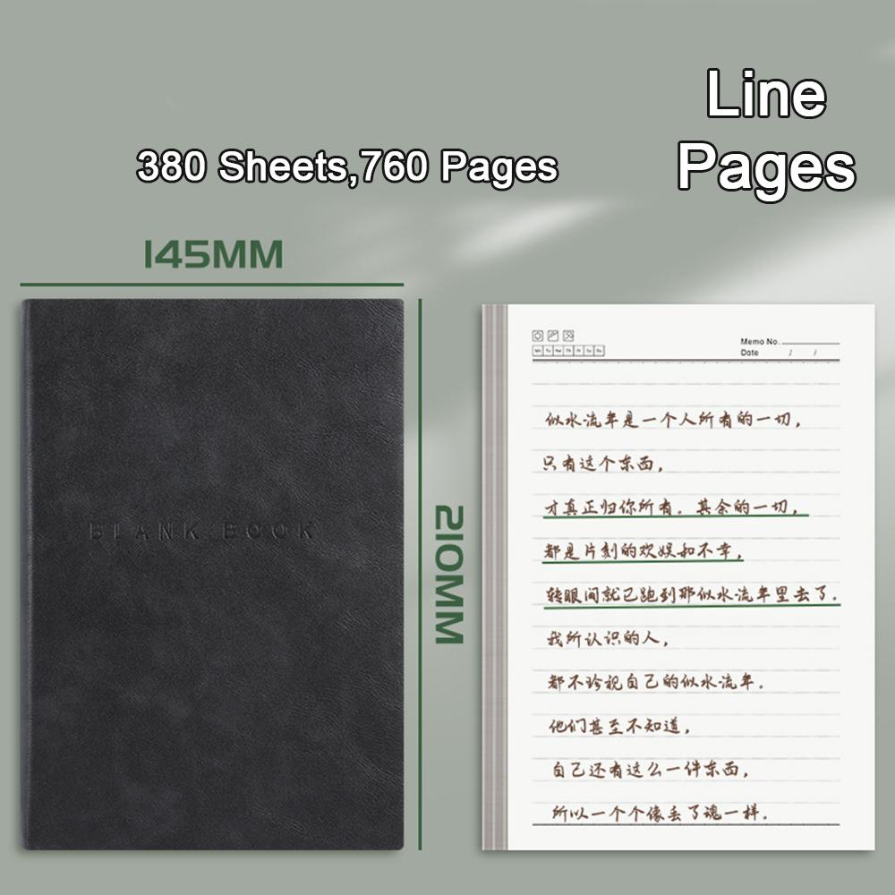 A5 Ultra-thick Notebook with Blank Inner Pages, Student Leather Notepad, Drawing Notebook, Business Meeting Minutes, Mind Map