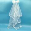 Wedding Tulle Bridal Layered Veil with Vine Trim&Bowknot Elegance Bride Supplies