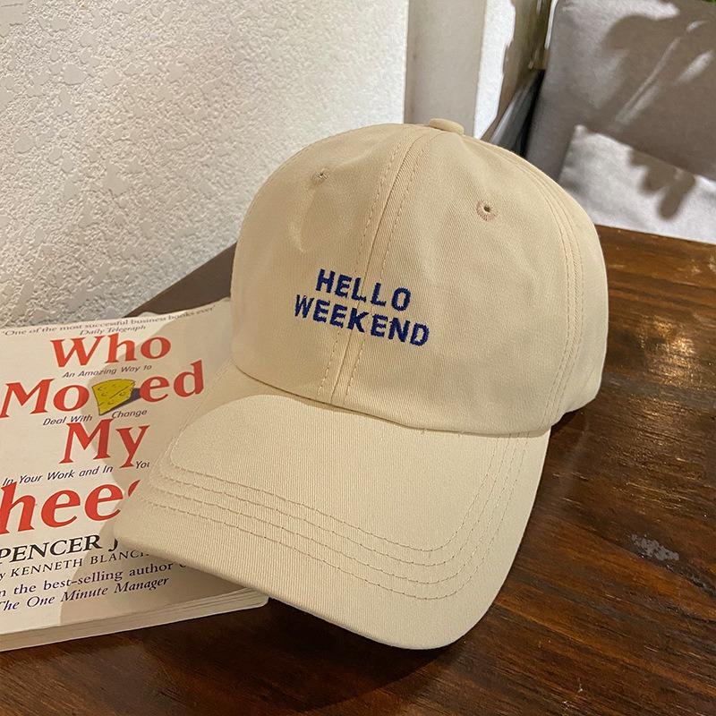Baseball Hat Women's Spring and Autumn Summer Thin Trendy Brand Niche Fashion Sunshade Letter Embroidery Cap