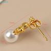 Asymmetrical Gold Cat Pearl Earrings – Cute Animal Design Stud Earrings for Women & Cat Lovers