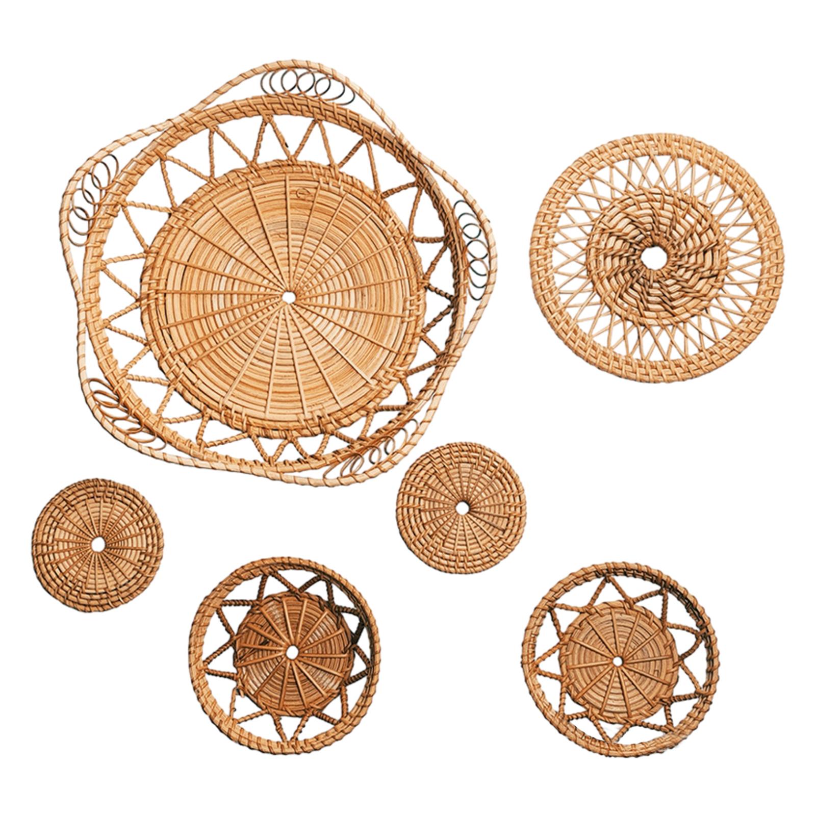 

Wall Hanging Decor Wall Hanging Rattan Woven Unique Wall Crafts Wall Art for Restaurant Bedroom Dining Room Hotel Hallway
