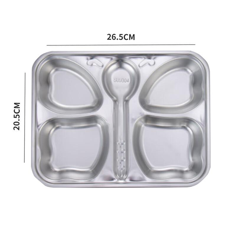 304 Stainless Steel Partitioned Cafeteria Plate Set