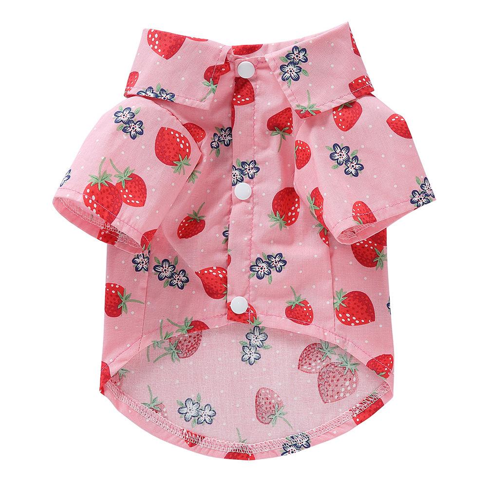 Spring and summer breathable pet clothes watermelon pineapple lemon beach beach dog walking summer shirt dog clothes