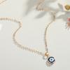 Trendy Demon Eye Necklace European and American Golden Chain Turkey Blue Eye Round Drop Shape Necklace for Women