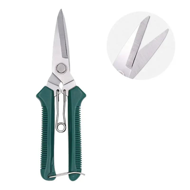 190mm Straight Head Pruning Shears Non-slip Handle Stainless Steel Outils Manuels Household Bonsai Garden Scissors Pruing Shear