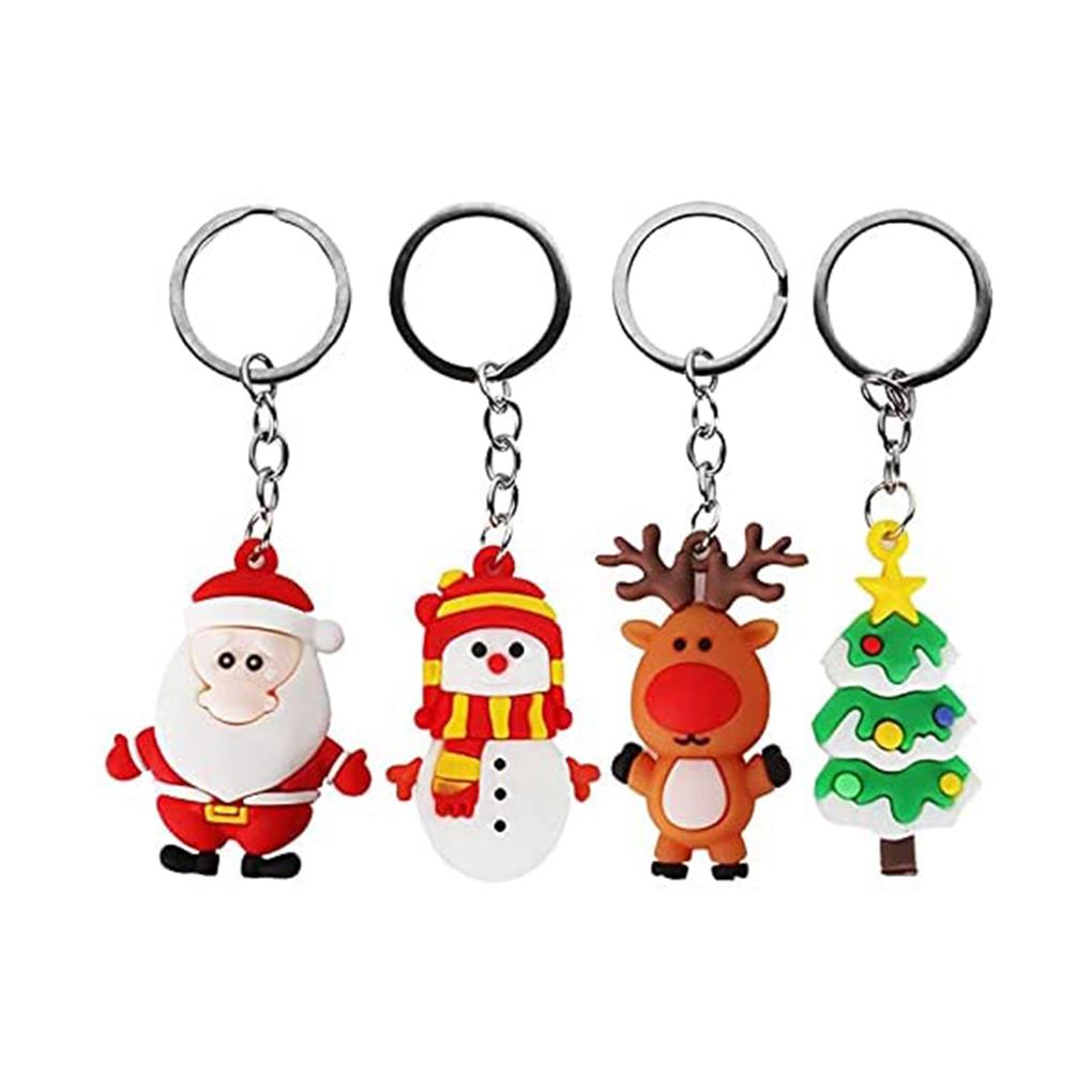 4 Pieces Xmas Keyring Bag Pendent Compact Size Sweet Gift Festival Accessories Christmas Decor Hanging Ornament Holiday Supplies