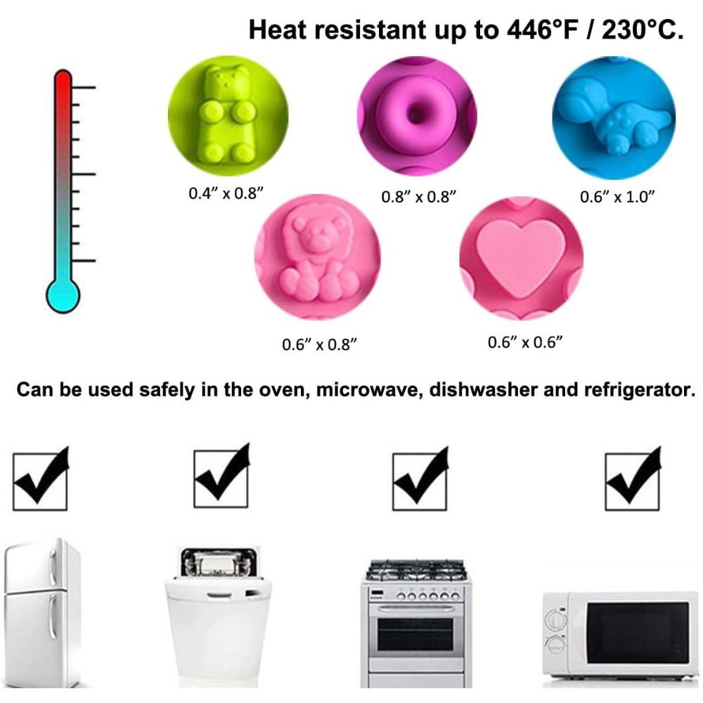 Silicone Gummy Candy Molds Nonstick Chocolate Molds DIY Chocolate Cake Candy Tools Various Shaped Doughnut Baking Molds