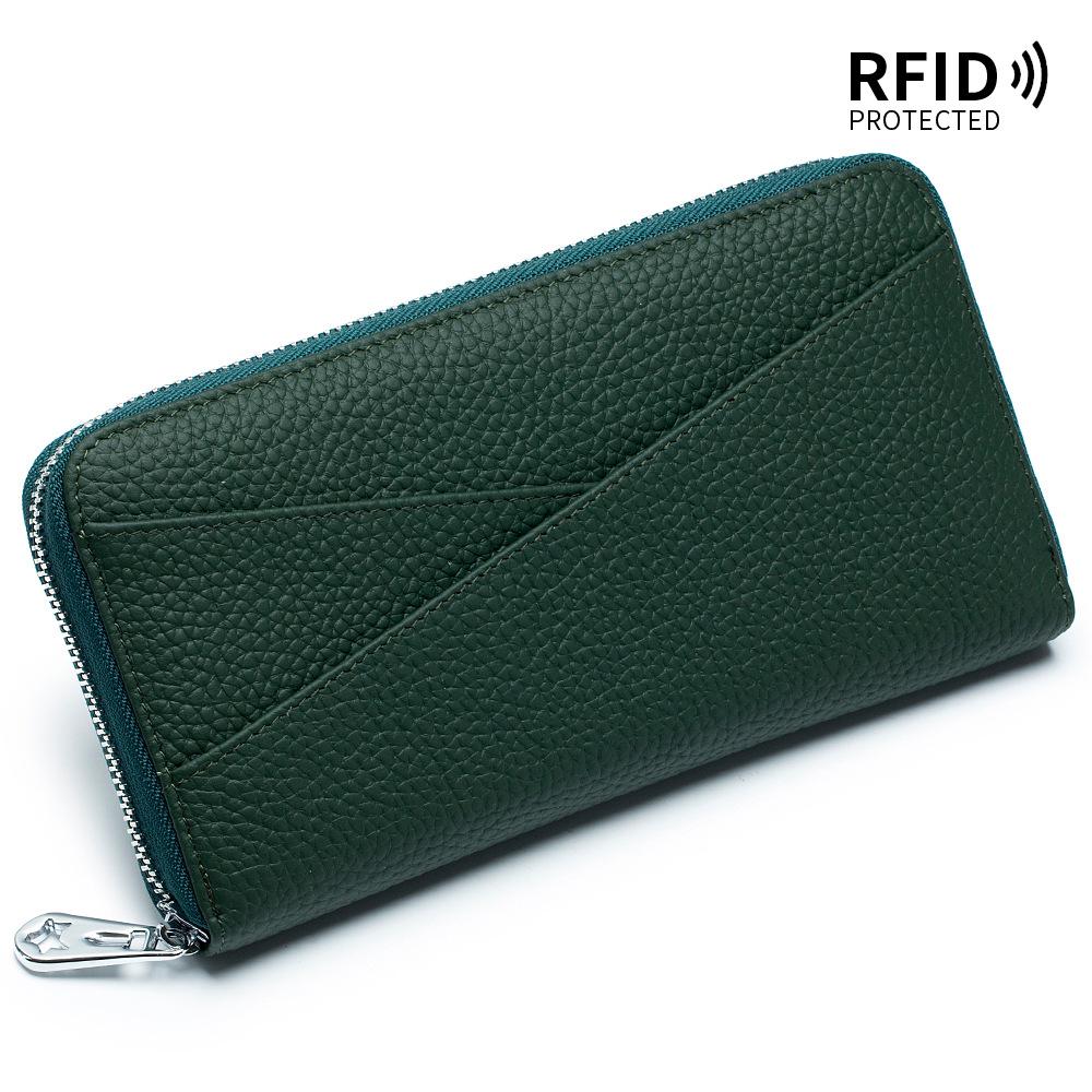 Japanese-style Long Wallet Women's Large-capacity First-layer Cowhide Organ Card Bag Fashion Clutch Bag Mobile Phone Bag