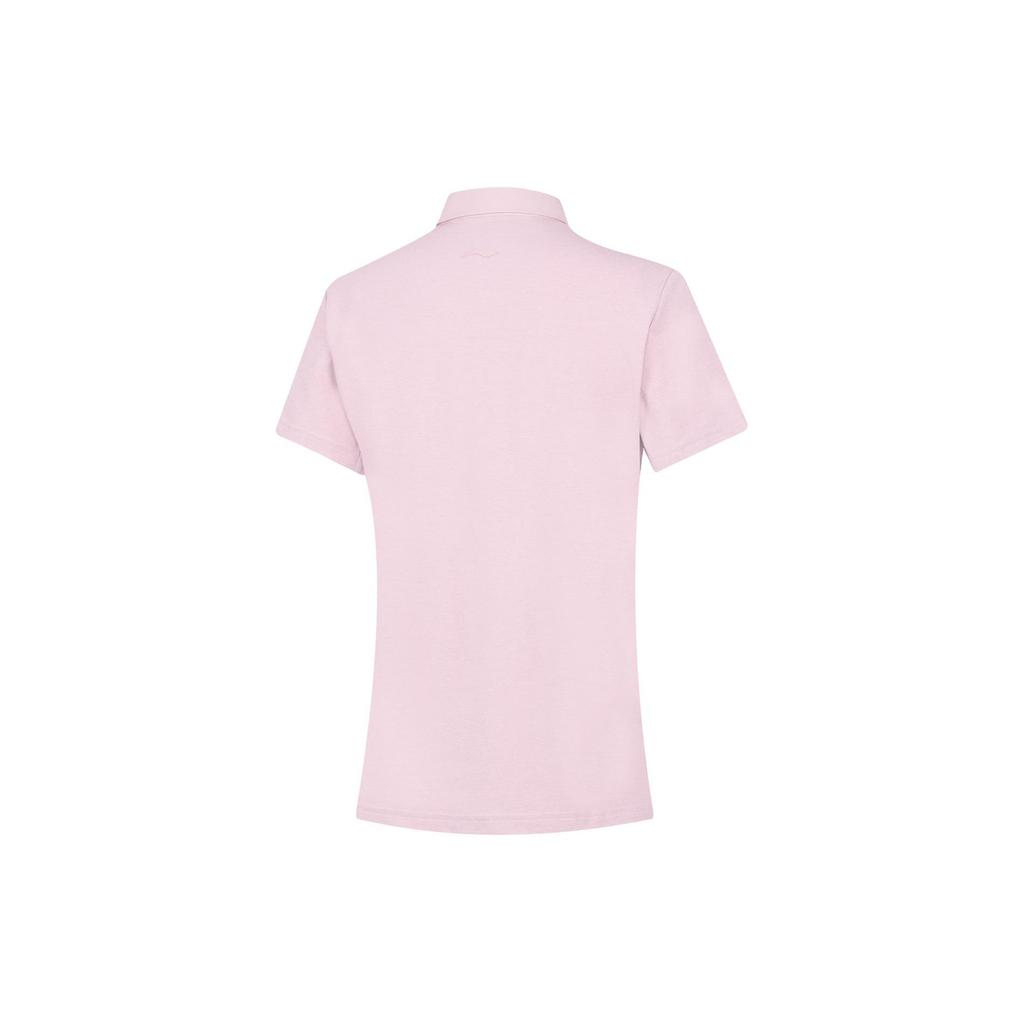 Li-Ning Solid Color Sweat-Absorbing Quick-Drying Breathable Sports Polo Shirt Women Tops Light-Pink APLU200-3