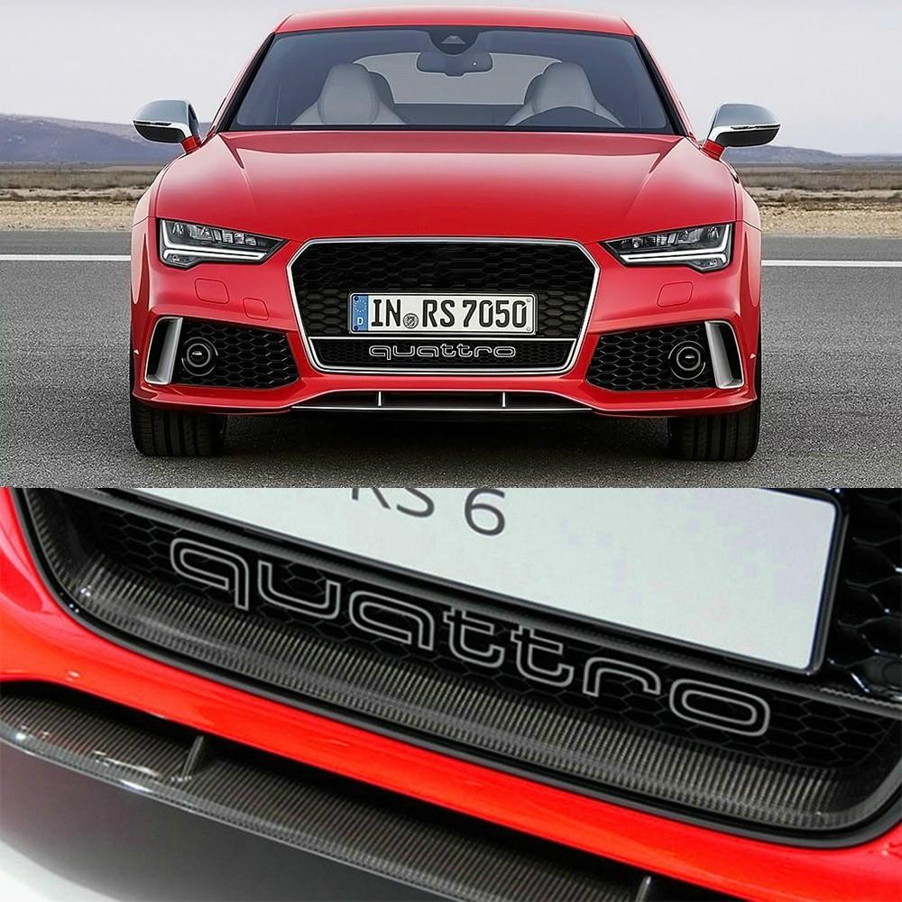 2026 Quattro Logo Emblem Badge Car 3D Stickers ABS Front Grill Lower Trim For Audi A4 A5 A6 A7 RS5 RS6 RS7 Q3 Car Accessories