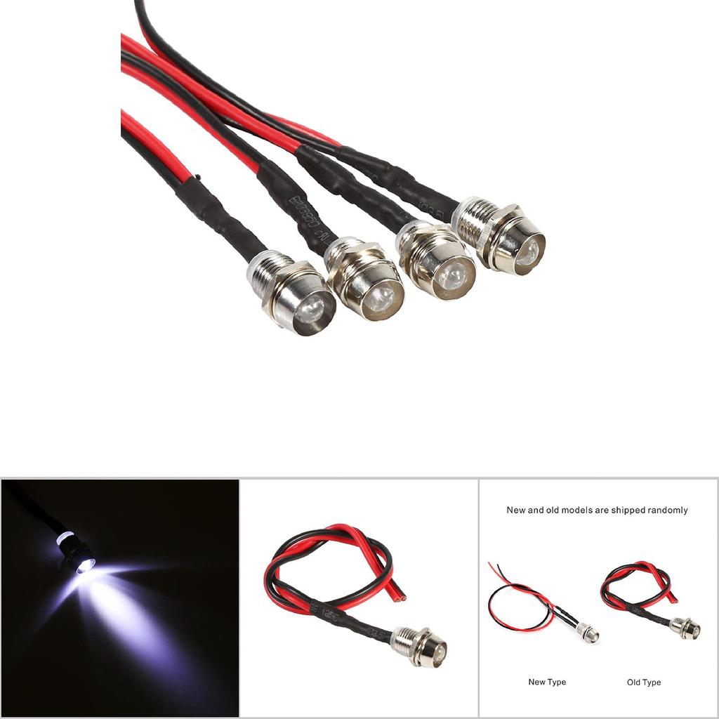 Keenso 4pcs Bicycle LED Panel Pilot Dash Warning Light 8mm Indicator Lamp Car