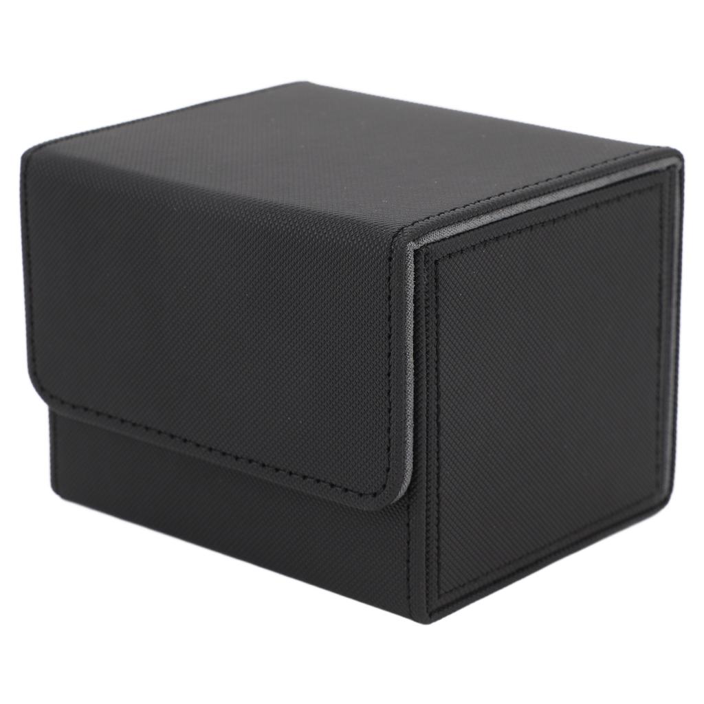 Card Deck Box Magnetic Flap Lid Large Capacity PU Leather Card Storage Case for Game Cards Tarot Cards Black