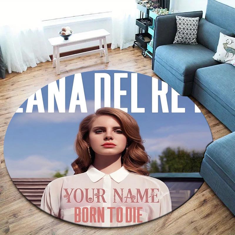 Lana Del Rey Fan Art Custom Name Round Area Rug Carpet Rug For Living Room Bedroom Sofa Playroom Decor Nonslip Floor Mat