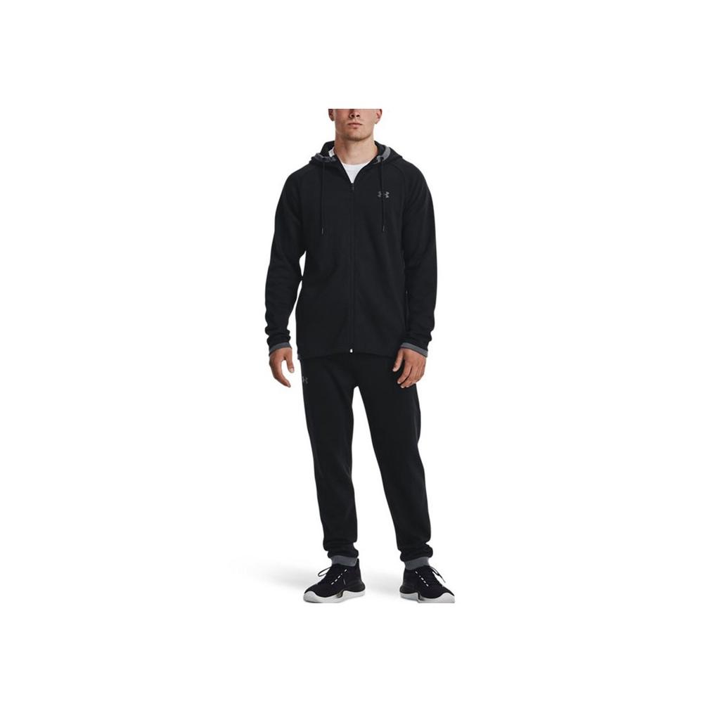 Under Armour Solid Color Reversible Full Zip Training Jacket Men Jacket Black 1379659-001