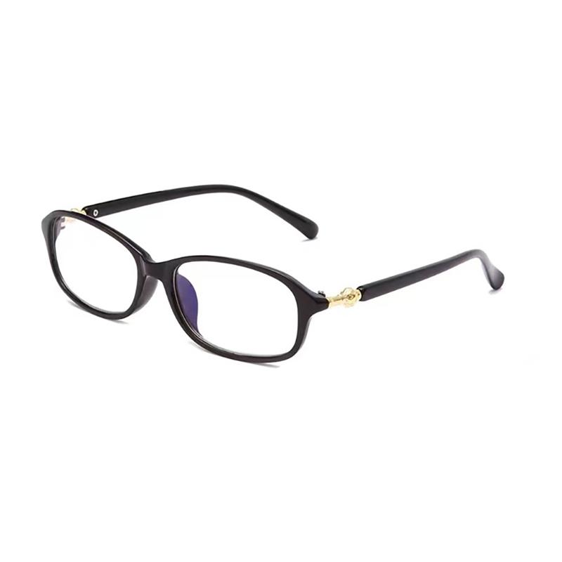 

Elegant Square Reading Glasses, Full Rim Polycarbonate Frame with Metal Embellishment, Fashionable Decorative Eyewear +100 чёрный