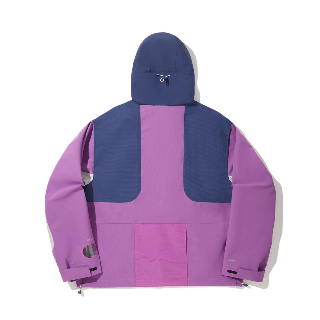 Li Ning X CHUMS Collaboration Series Sports Casual Minimalist Color Block Loose Zip Jacket Men Jacket Cattelan-Purple AFDV839-1