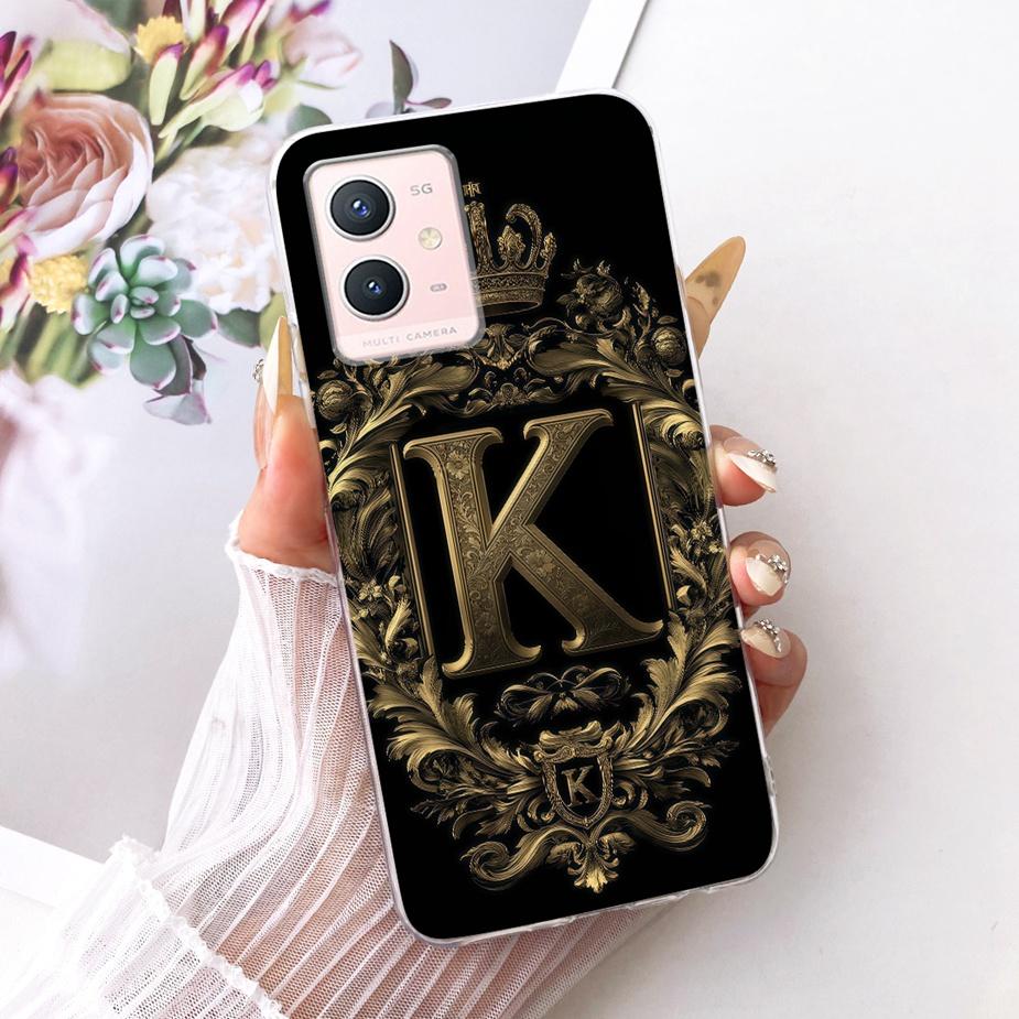 Fo Vivo Y55 5G Case V2127 V2154 Cute Crown Letters Cover Soft Slim Phone Case For Vivo Y33s 5G Y 55 VivoY75 5G V2142 Fundas Bags
