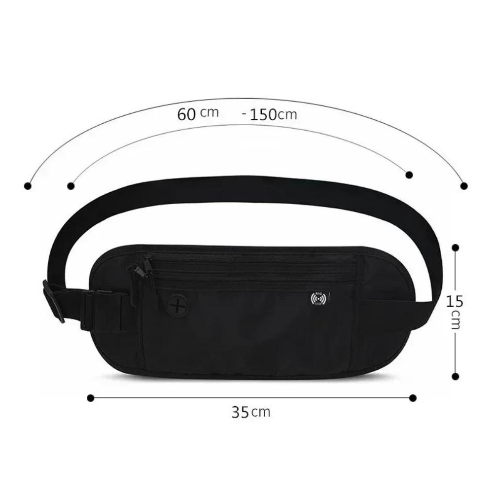 Outdoor Sports Money Belt RFID Blocking Phone Belt Security Waist Pack