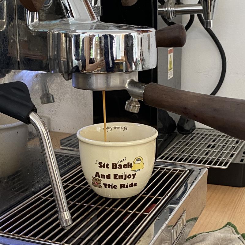 Homemade Milk Coffee Simple English Alphabet Bread Head Coffee Cup, Cute Small Bowl Hand Cup