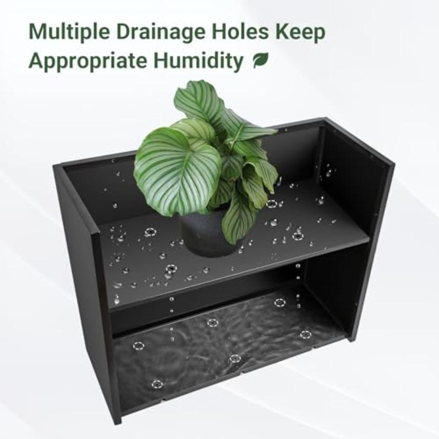 36 Metal Planter Box Large Rectangular Window Box with Drainage Holes Rust-Proof Coating Modern Outdoor/Indoor Flower Box for B