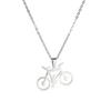 Straight Hair Titanium Steel Fashion Cartoon Bicycle Pendant Necklace