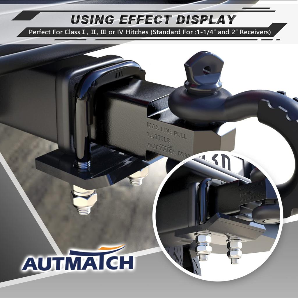 AUTMATCH Hitch Tightener Anti-Rattle Clamp, Heavy Duty Hitch Stabilizer for 1.5" and 2" Trailer
