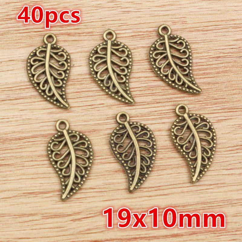 10-40pcs Alloy Metal Leaf Charms Pendant Crafts for Earrings Necklace Bracelet DIY Jewelry Making Accessories Findings