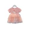 Summer 2025 Girls' Korean Rainbow Patchwork Mesh Princess Dress