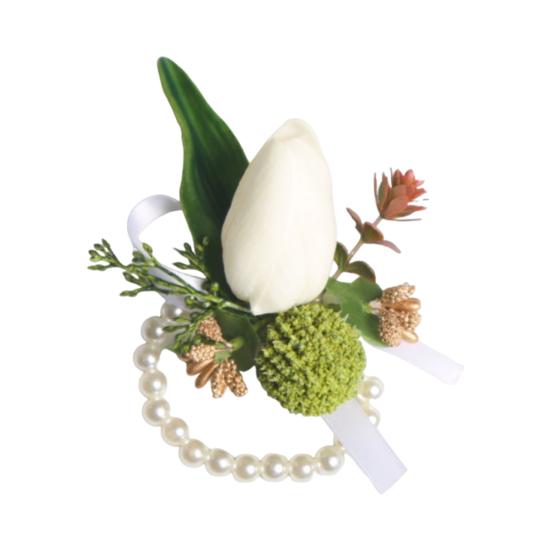 Artificial Wedding Corsage And Boutonniere Set Silk Flower Wrist Corsage And Lapel Pin for Bridal Party Business Opening Ceremony Guest Flower