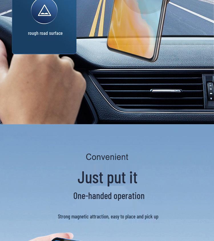 Adjustable Magnetic Car Phone Holder with 360° Rotation & Strong Suction