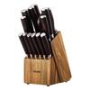 VEVOR Küchenmesser-Set mit Block und Schärfer, 15-teiliges Messer-Set aus hochkohlenstoffhaltigem Edelstahl