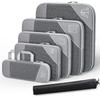 3/6PCS Portable Lightweight Suitcase Pouch Compressed Packing Cubes Travel Storage Bag Set With Shoe Bag Mesh Visual