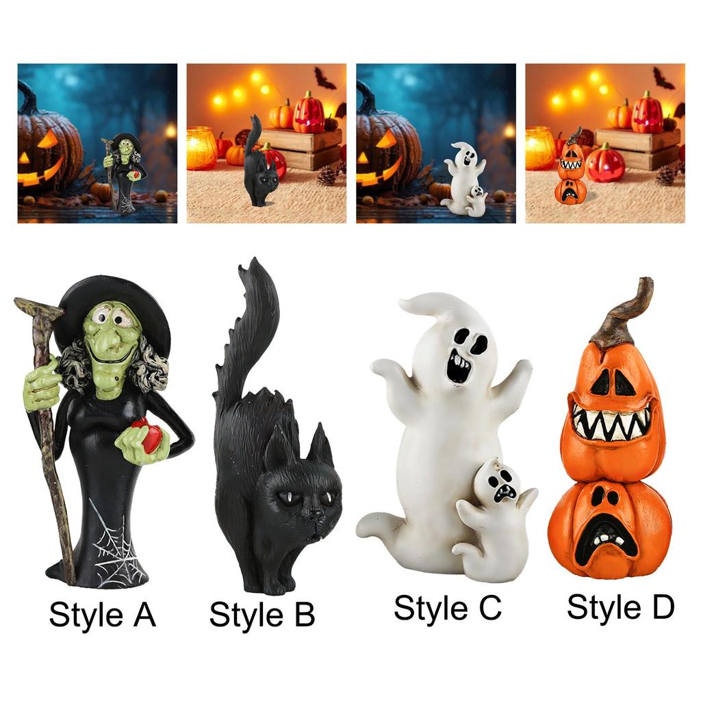 Halloween Resin Statue Ornament Cute Lightweight Party Accessory Multipurpose Collectible Halloween Craft Decorative Sculpture