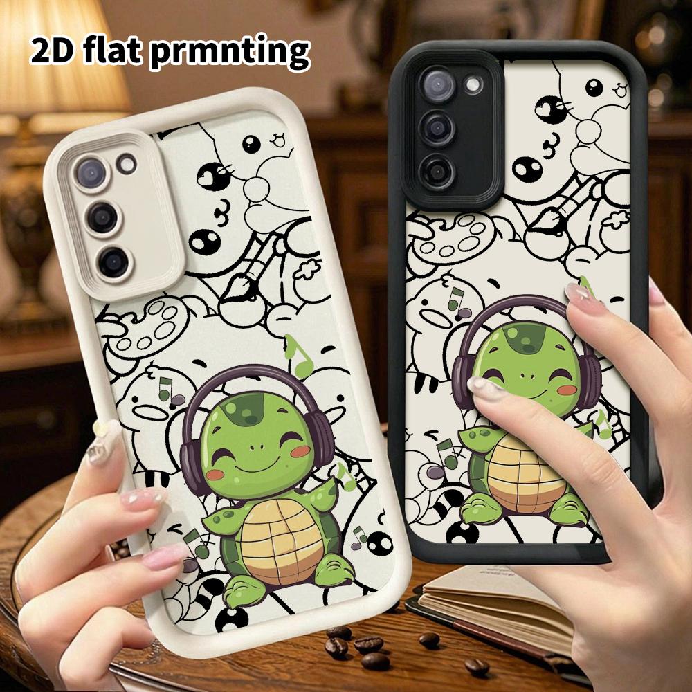 Phone Case: 2D Flat, Fits Samsung Galaxy A34 A35 M05 M06 S20 S22 S21 FE Plus 5G, Green Cartoon Little Turtle, Perfect Christmas and Halloween Holiday