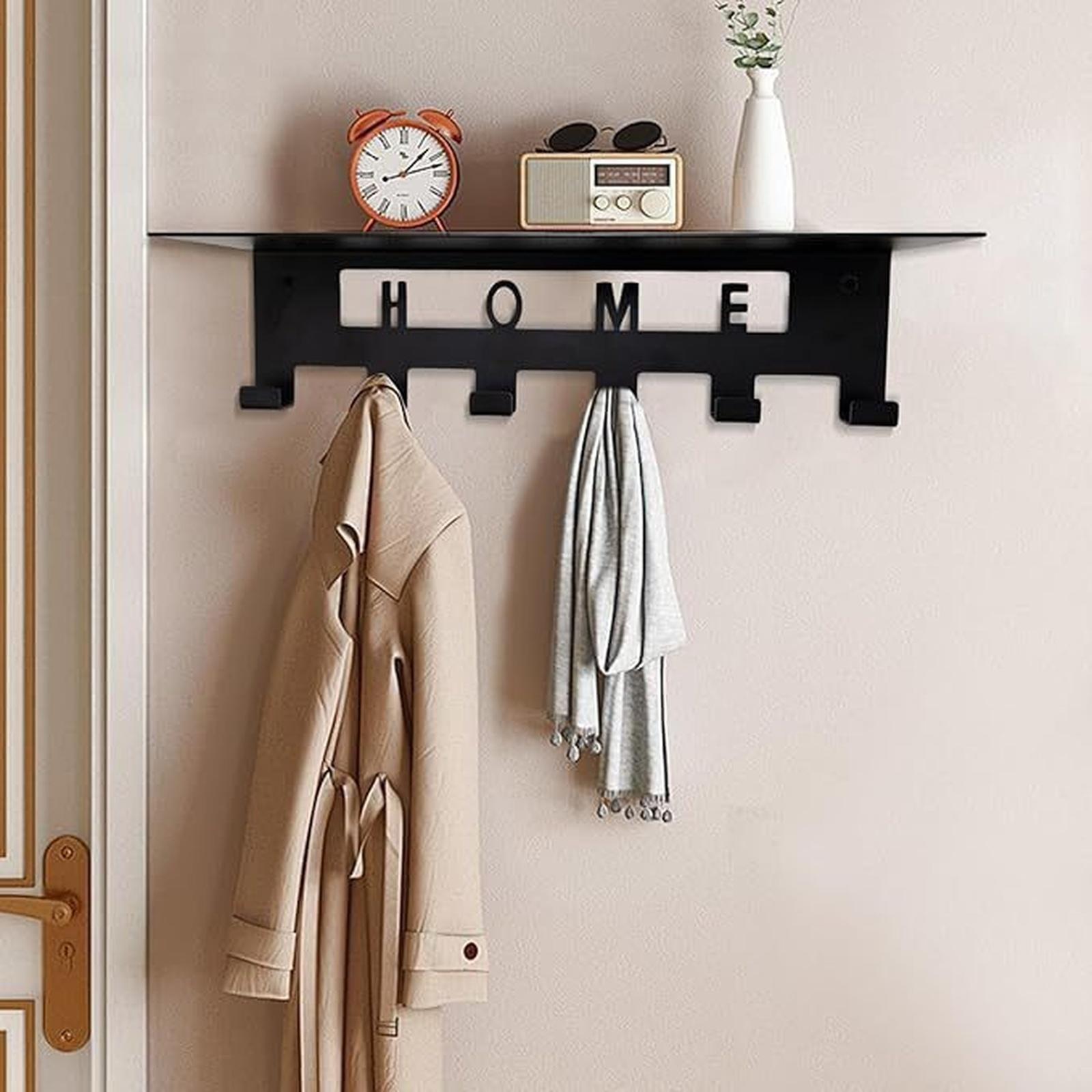 

Cross-Border Metal Letter Hooks - Home Door Wall Mounted Storage Hanger for Keys One Size чёрный