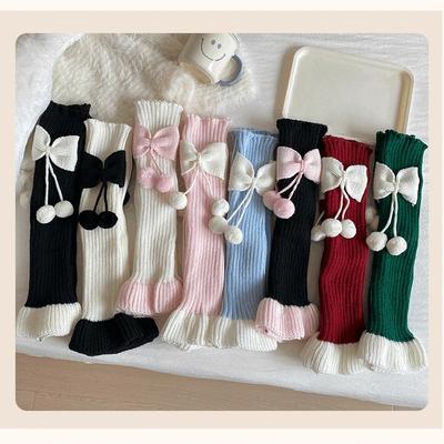 1 Paar koreanische Mode Schleife lose Socken für Kinder Mädchen Lolita Schleife Beinlinge für Kinder Frühling Herbst weiche Baumwolle Schulsocken