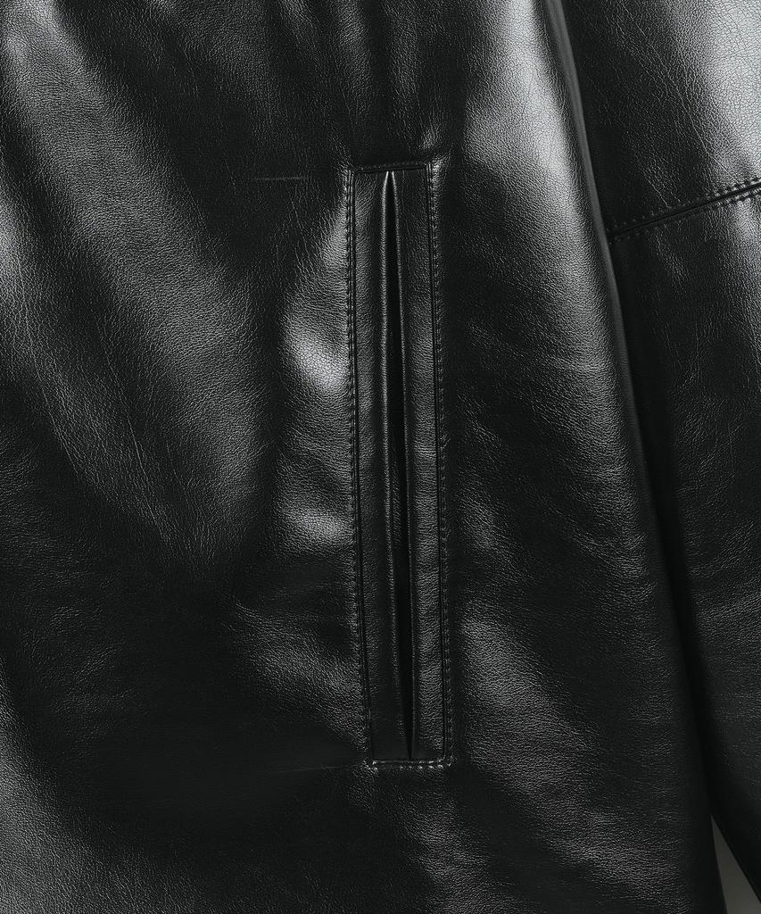 Guvo Faux Leather Raglan Coat