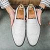 FashionMen Dress ItalianLeather Shoes Slip on Fashion Men Business Leather Moccasin Glitter Formal Male Shoes Pointed Toe Shoes Men2024