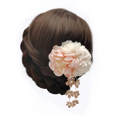 Yiyi Lai Haar Vacht Furisode Haarbloem Kimono Afstuderen Roze Ornament, Volwassenheidsceremonie, Klem, Tsumami-zaiku Ontwerp, Accessoires, Ceremonie, Yukata,