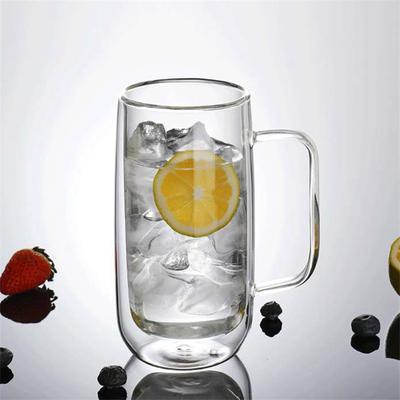 400ML Doppelwandiges Glasbecher Eis Cola Gläser Kaffeebecher Bier Whiskey Tumbler Saftbecher Trinkgläser