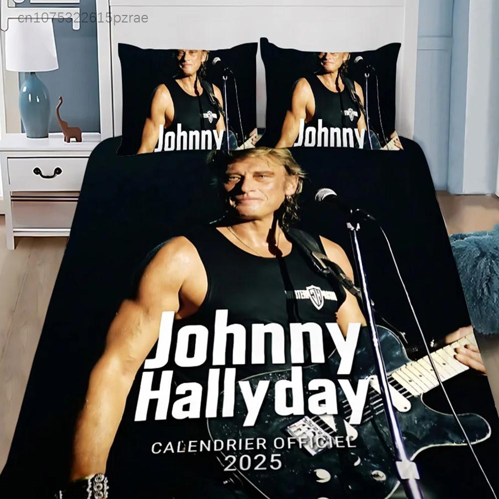 Rock Star Duvet Pillowcase Bedding Set Boy J-Johnny H-Hallyday Girl Bedroom Decoration Children Gift Single Double Large Size