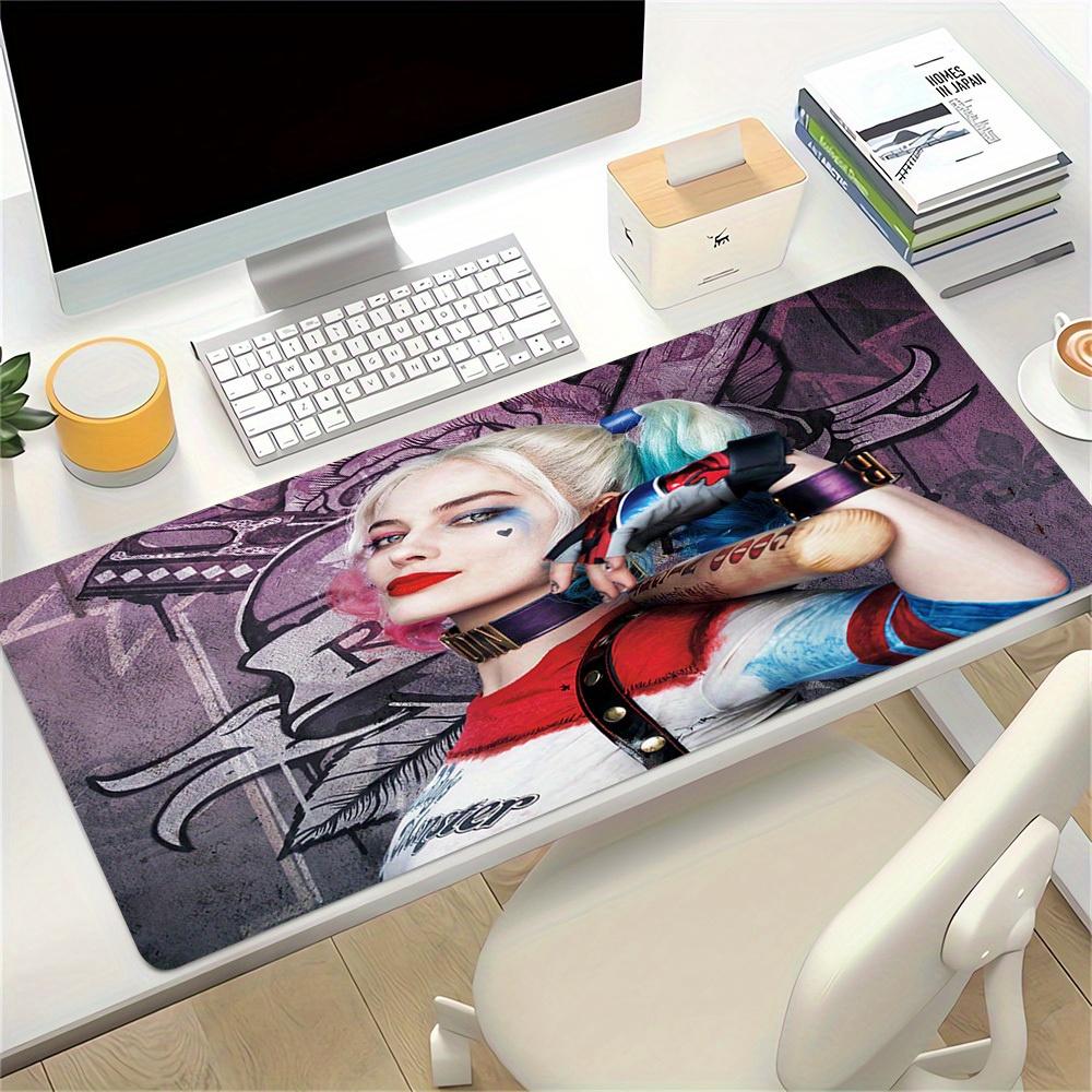 1pc Large Gaming Mouse Pad, UV Reactive Non-Slip Desk Mat, Washable PolyesterHarley QuinnComputer Pad with Vibrant Game Machine Print, Mouse