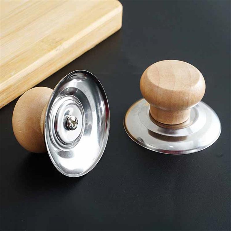 Universal Pot Lib Knobs Caps Wooden Heat-Resistant Anti-scald Cooking Pan Lid Covers Replacement Lifting Handle Kitchen Cookware Handgrip