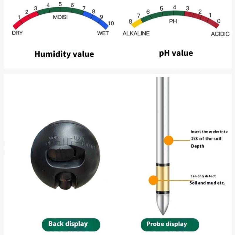 4 In 1 Soil Tester Analyzes Moisture Light Temperature Soil Nutrient Detectors For Gardening Agriculture Planting