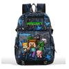 Zaino da viaggio per esterni in cartone animato, traspirante, resistente, a ricarica USB, di grande capacità, per Minecraft