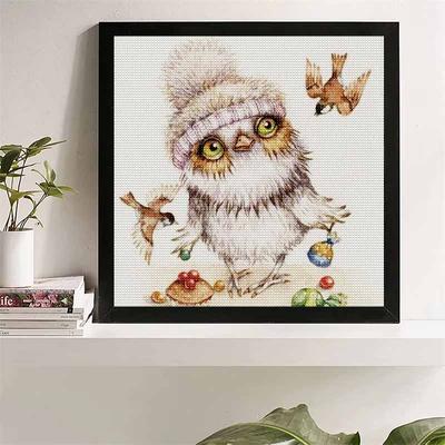 Nuovo Arrivo Pittura Diamante 5D Fai da Te Cerchio Completo "Gufo Carino" Ricamo Punto Croce Decorazione Casa Regalo