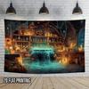 2D Spooky Witchcraft Tapestry, Magic Potion Room with Skulls & Candles Wall Decor