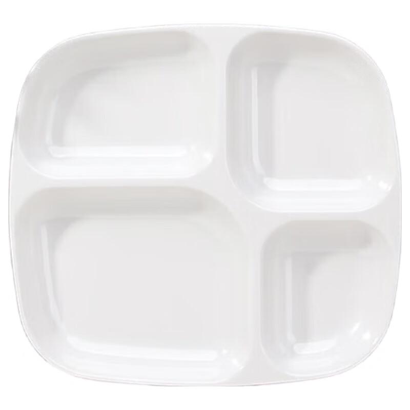 Jingyu Mei 10-Inch Square 4-Compartment Melamine Dinner Plates, 20-Pack