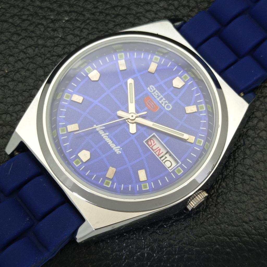 YENİLENMİŞ VINTAGE SEIKO 5 OTOMATİK JAPON ERKEK MAVİ KADRAN SAAT a434690-2